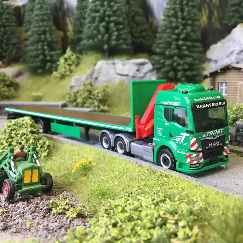 Prix Cassé Semi-remorque porte-bagages, MAN TGS TM, Trost, Autriche - HERPA 320368 - HO 1/87