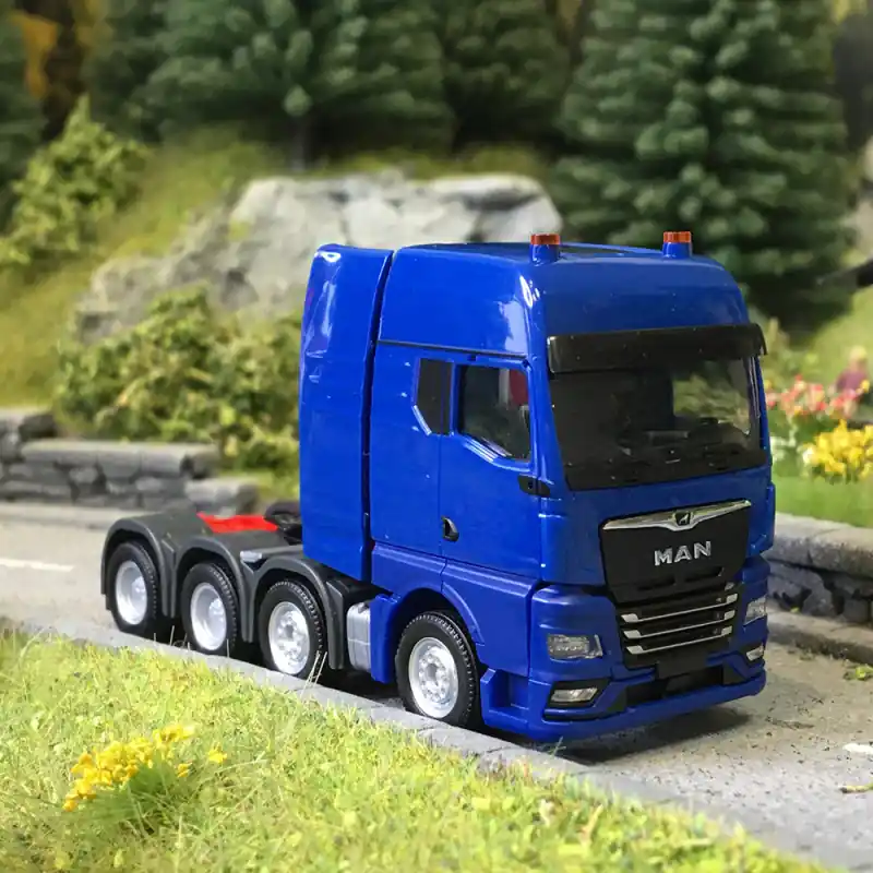 Produit De Marque MAN TGX GX, tracteur routier, 4 essieux, bleu - HERPA 316965-003 - HO 1/87