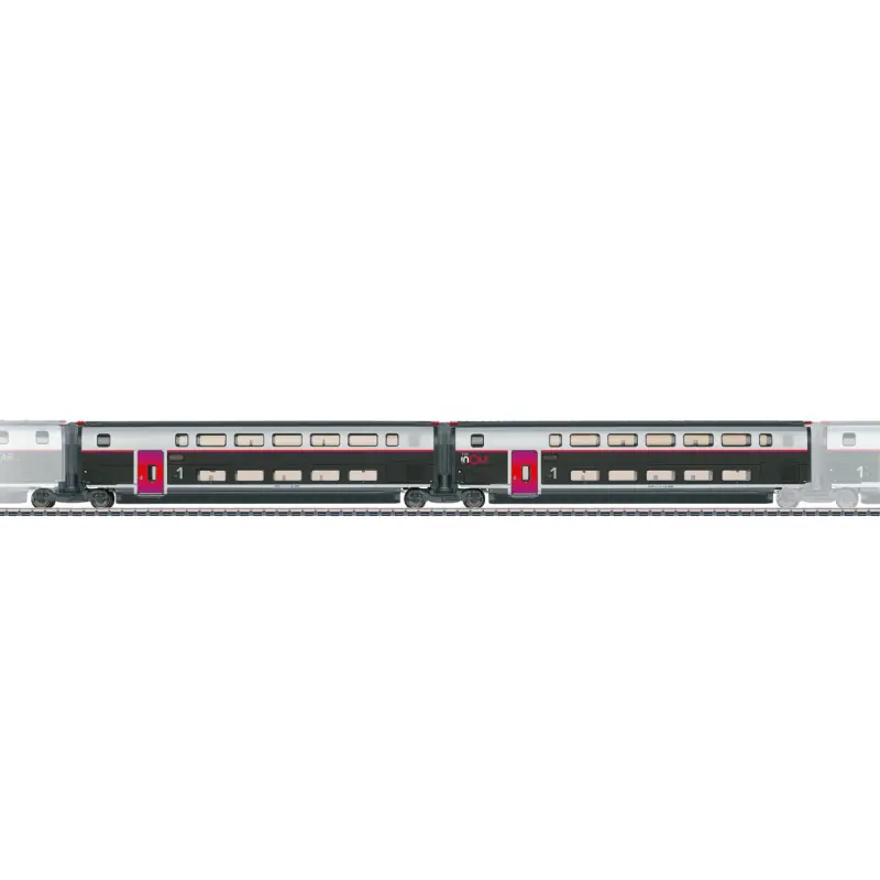 2 voitures complémentaires 2CL / Bar pour TGV "Inoui", rame N°4713, Sncf, Ep VI, - Trix 23189 - HO 1/87 Promotion Saisonnière