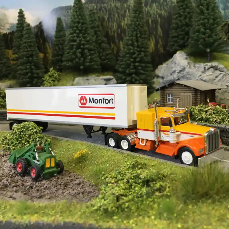 Semi remorque frigorifique, Kenworth W900, Montfort, 1977 - BREKINA 86257 - HO 1/87 Commander Maintenant