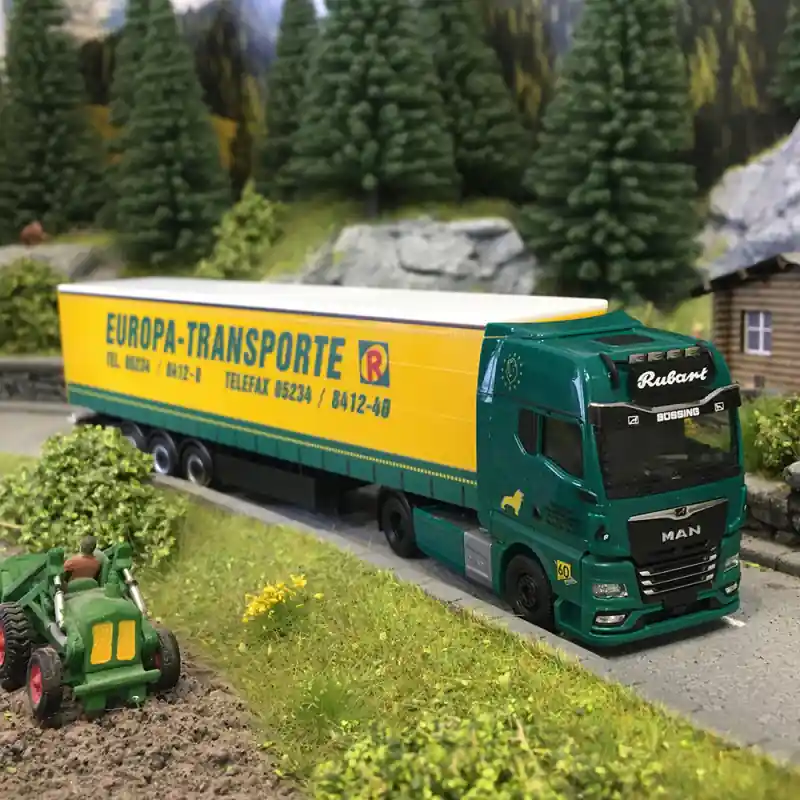 Semi-remorque bâchée, MAN TGX GX, Rubart Europa Transporte - HERPA 319874 - HO 1/87 Meilleur Prix
