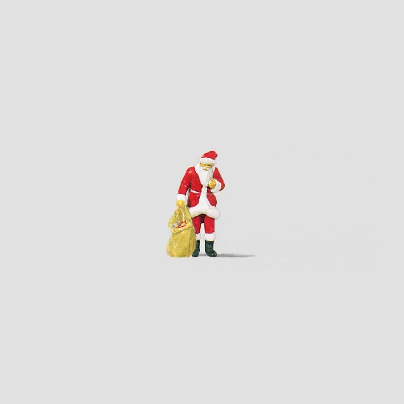 Père Noël avec un sac de cadeaux - PREISER 29027 - HO 1/87 Haute Qualité