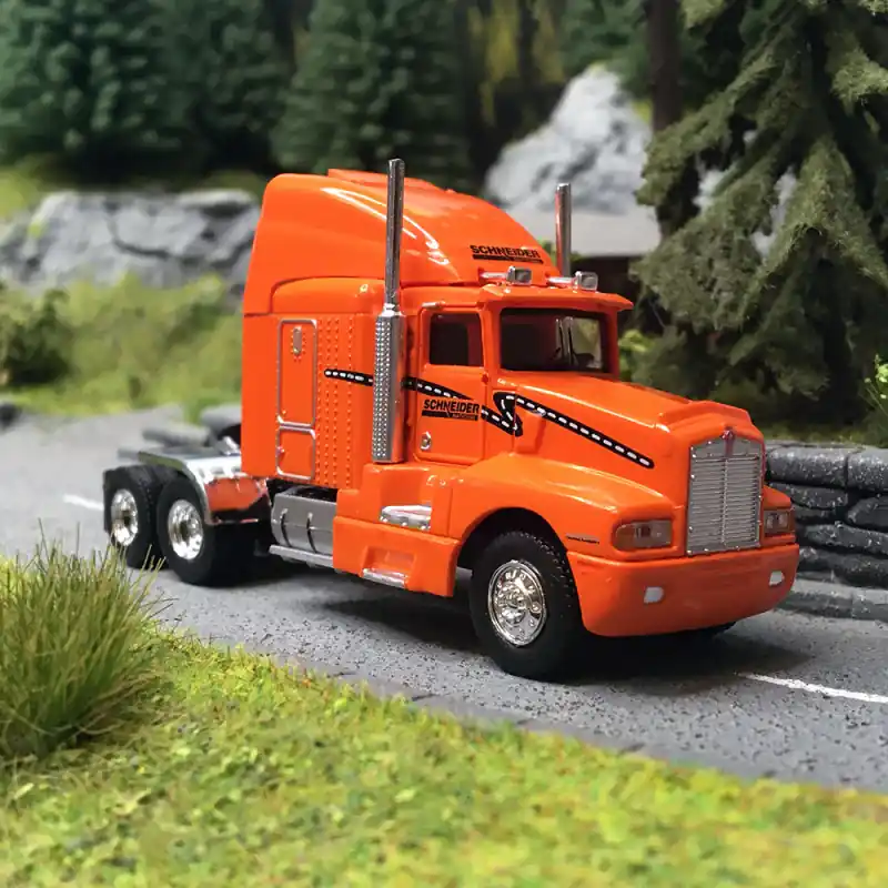 Tracteur Kenworth T 600 SCHNEIDER National - Ecole, Orange - Brekina 85931 - 1/87 Meilleur Prix
