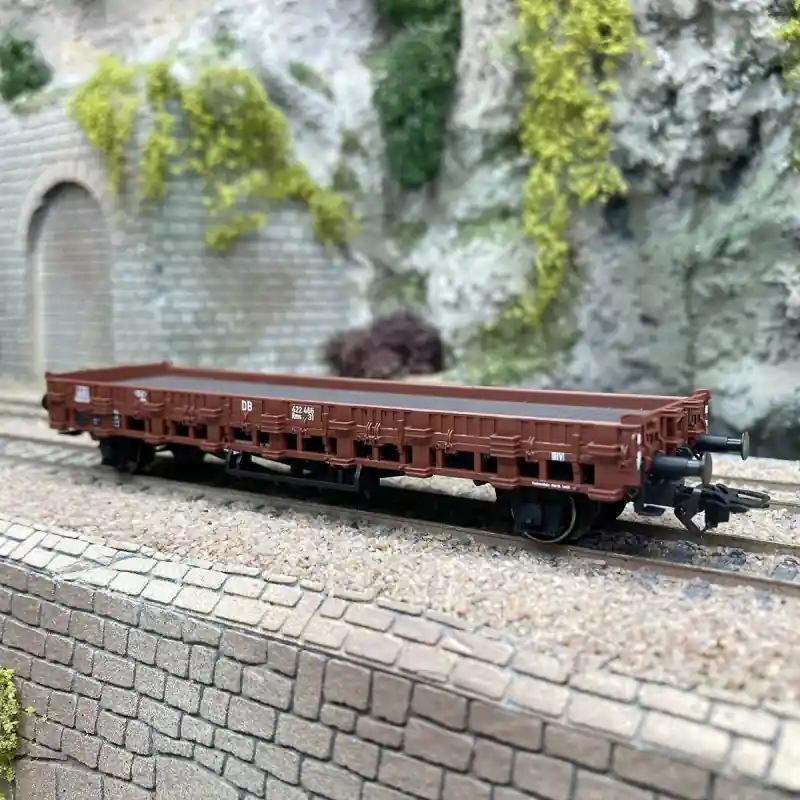 Expédition Rapide Wagon Plat à ranchers Rms 31, rebords bas, DB, Ep III - MARKLIN 46660 - HO 1/87