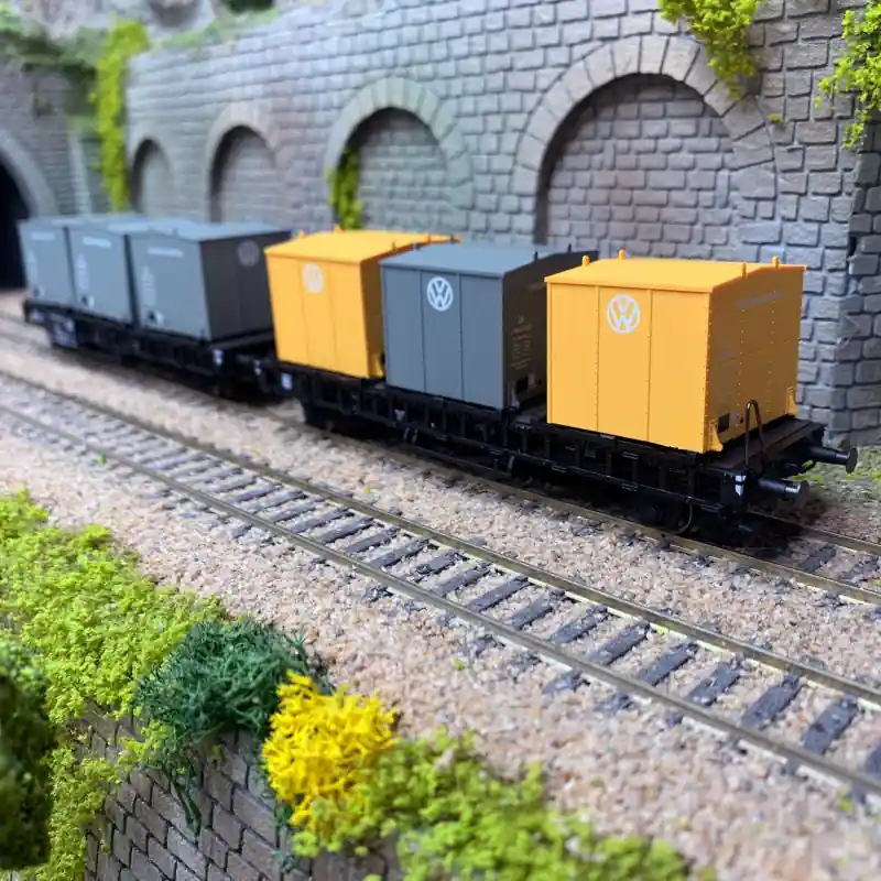 2 wagons porte containers Laabs, DB, Ep IV - HO 1/87 - MARKLIN 46661 Livraison Express