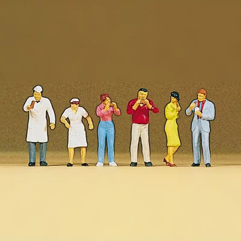 Personnages au Snack Bar (x6) - PREISER 10109 - HO 1/87 Prix Promo