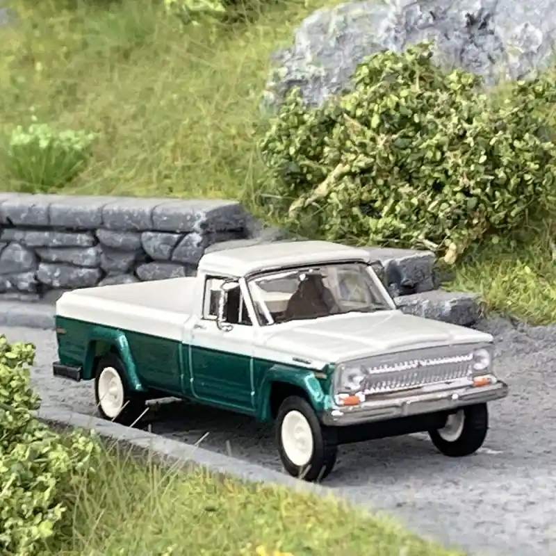 Meilleure Vente Jeep Gladiator B Blanc / Vert Métal - BREKINA 19818 - HO 1/87