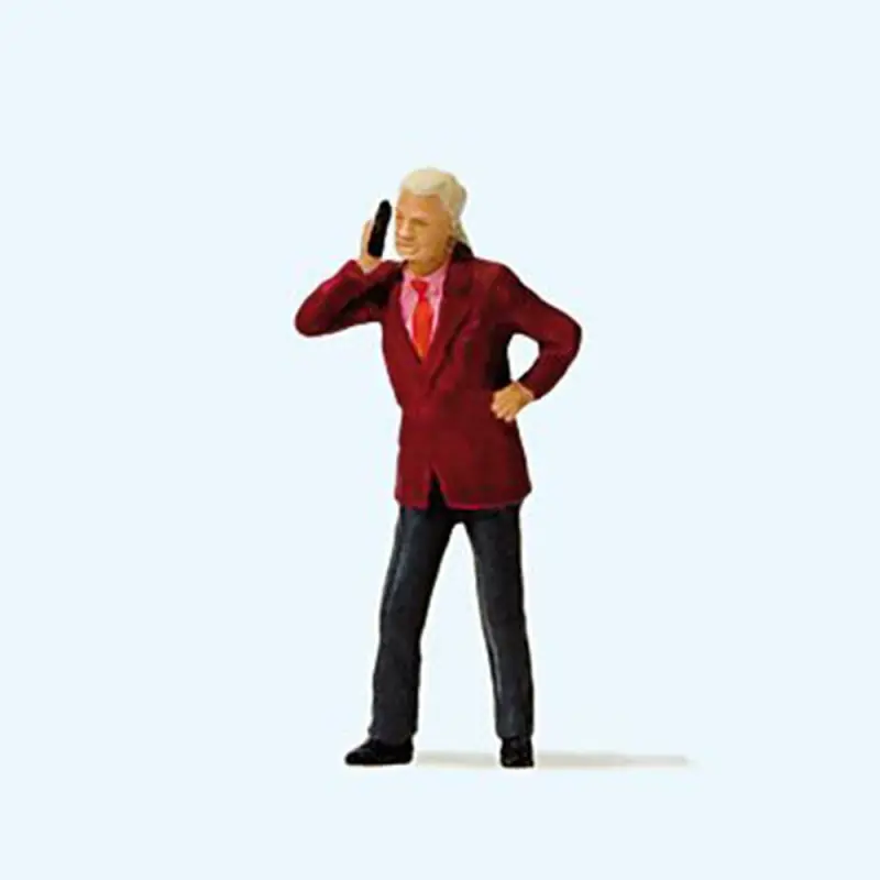 Promotion Saisonnière Homme avec téléphone portable - PREISER 28165 - HO 1/87
