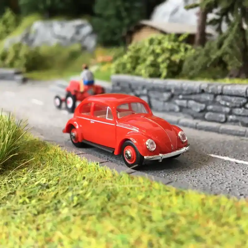 Remise Volkswagen Coccinelle Split 1952 Rouge-HO 1/87-BUSCH 52901