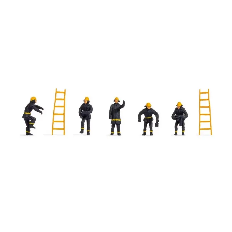 5 pompiers + échelles -HO-1/87-NOCH 18001 Produit De Marque