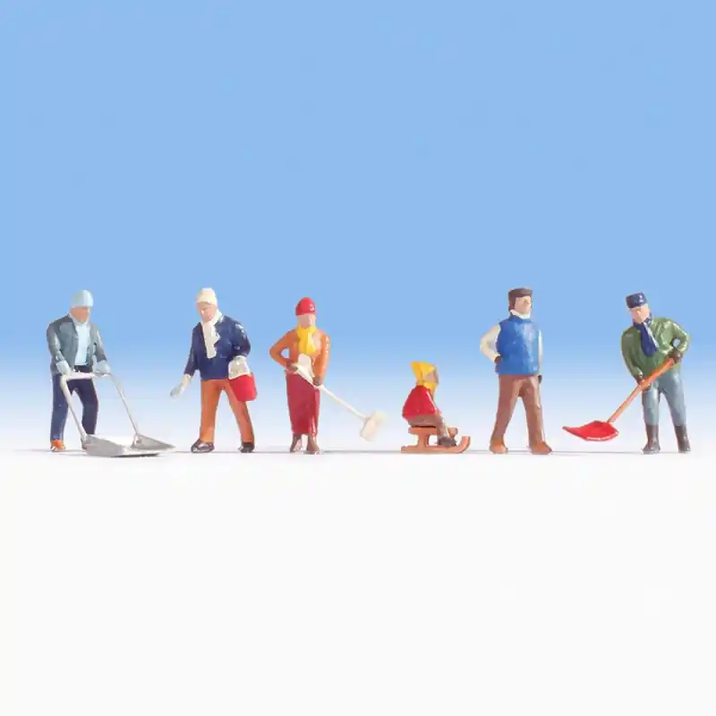 6 Personnages d‘hiver-HO-1/87-NOCH 15928 Vente Flash