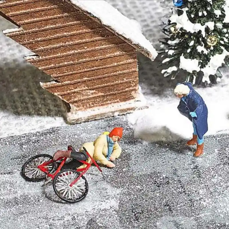 Remise La chute du cycliste sur la glace-HO 1/87-BUSCH 7856