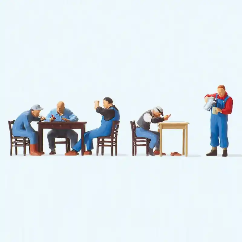 Certifié 5 cheminots en pause-HO 1/87-PREISER 10601
