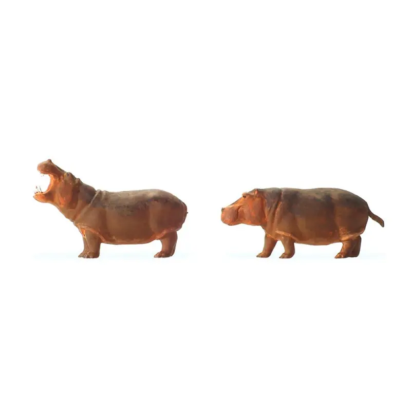 2 Hippopotames-HO-1/87-PREISER 20373 Nouvel Arrivage