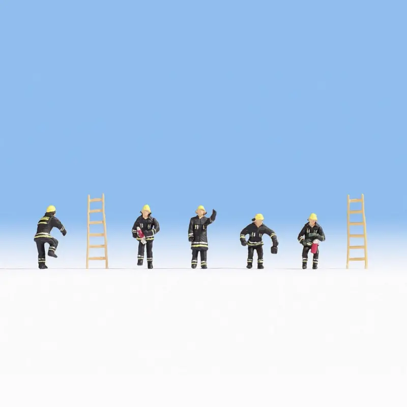 5 pompiers avec echelles -HO-1/87-NOCH 15021 Haute Qualité