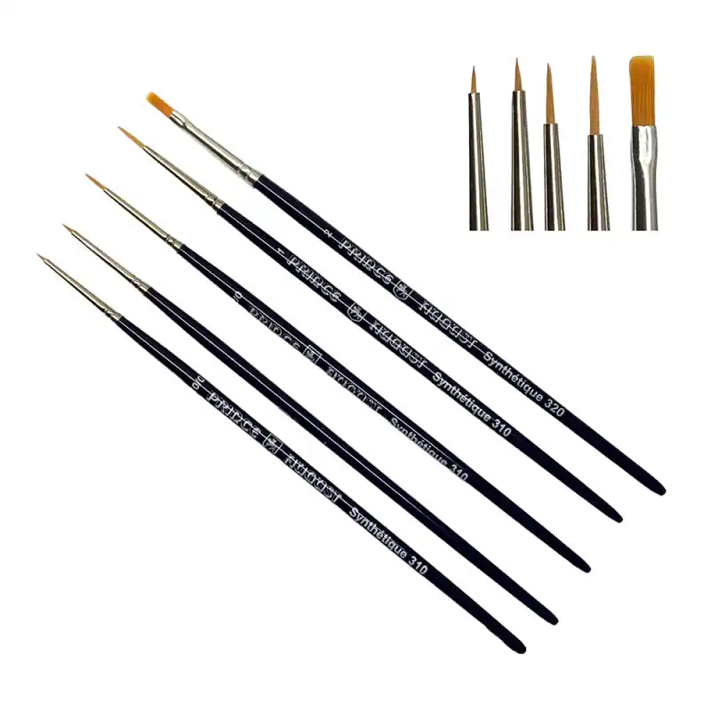 Pas Cher Set de 5 pinceaux en poils synthétiques - PRINCE AUGUST SP3