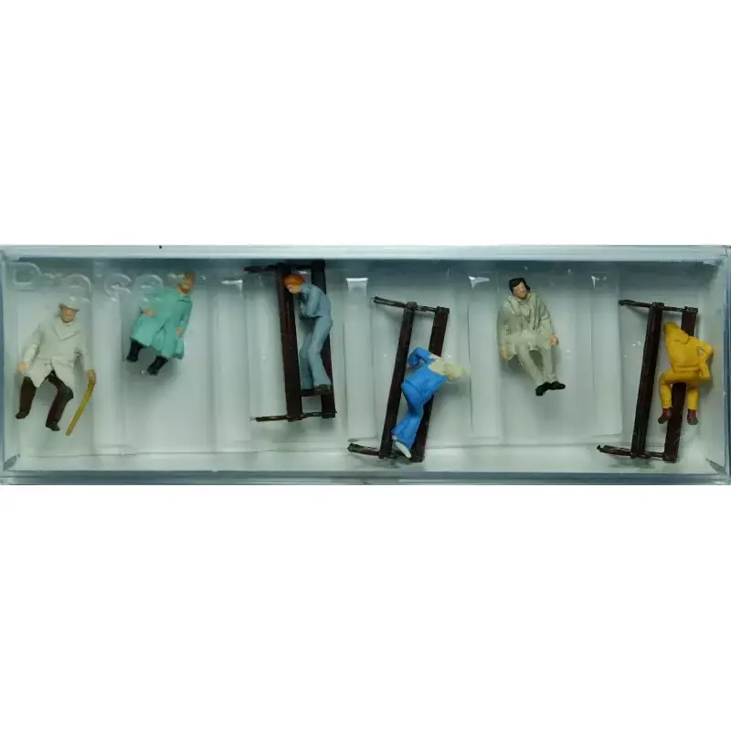 HO 1/87 PREISER 14004 - Personnages Assis Avec Bancs Marque