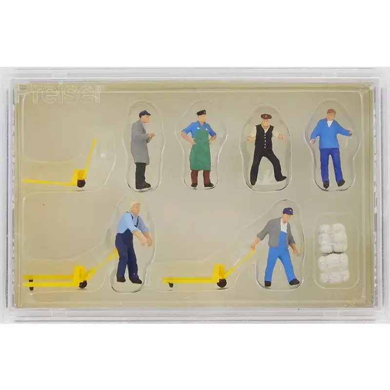 Haute Qualité HO 1/87 PREISER 10255 - Personnel D‘entrepôt Et Accessoires