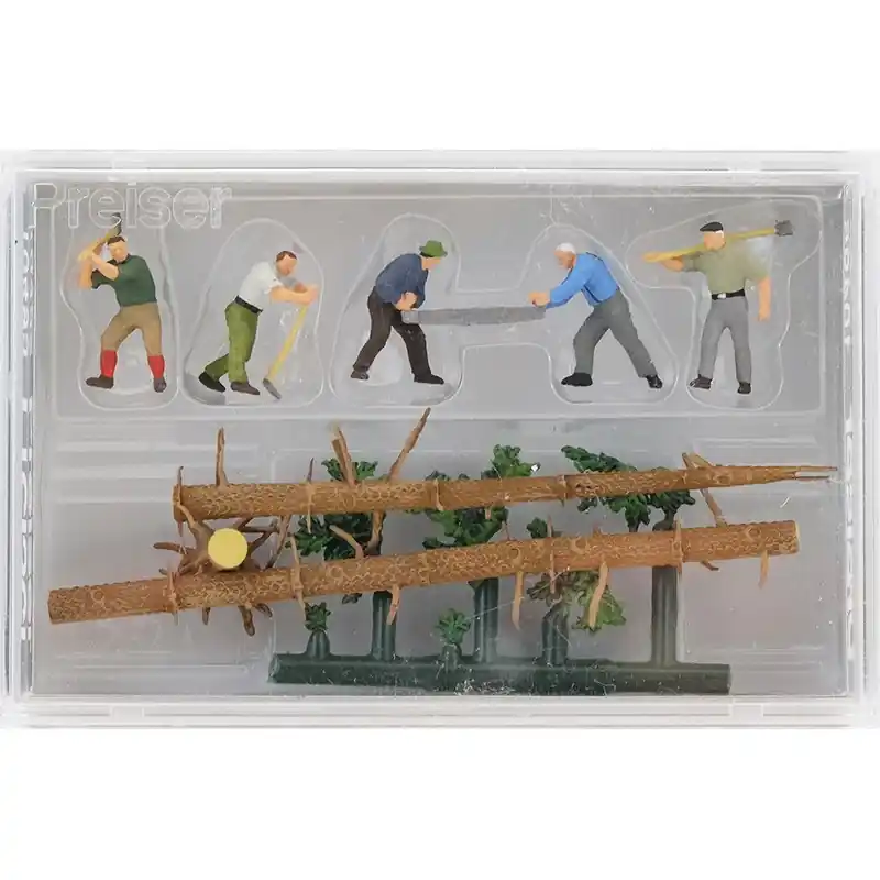 HO 1/87 PREISER 10495 - Bûcherons Avec Outils Offre Limitée
