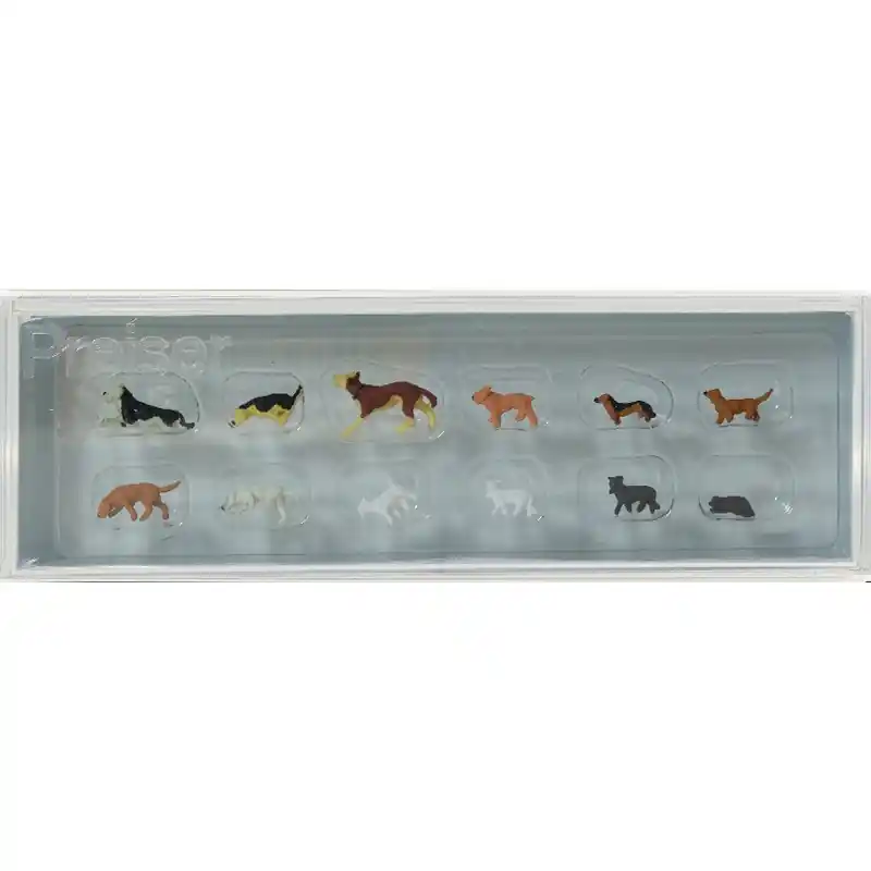HO 1/87 PREISER 14165 - 8 Chiens Et 4 Chats Affaire À Saisir