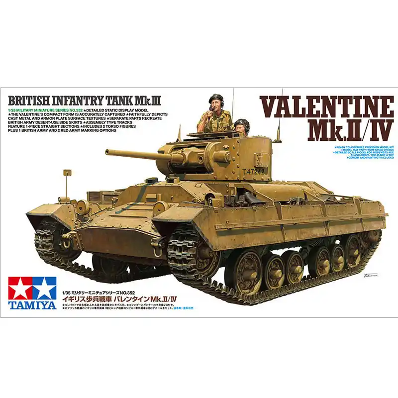Tamiya 35352 Valentine Mk.II/IV WWII - 1/35 Expédié Aujourd'hui