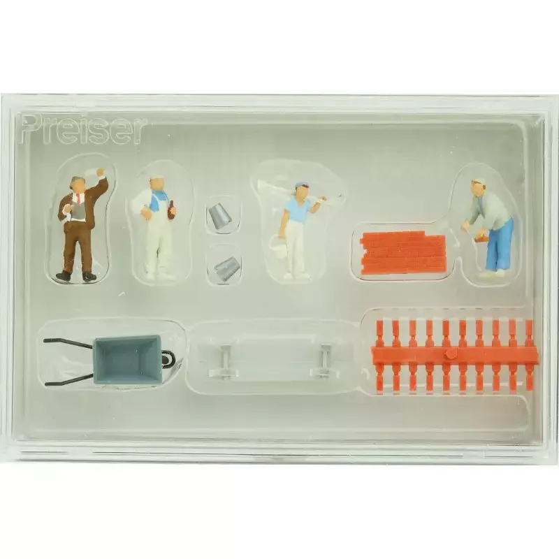 Petit Prix PREISER 10251 Maçons Et Accessoires - HO 1/87
