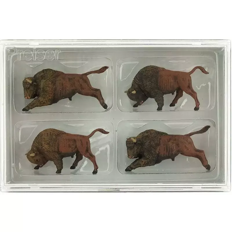 PREISER 20391 4 Buffles - HO 1/87 Expédié Aujourd'hui