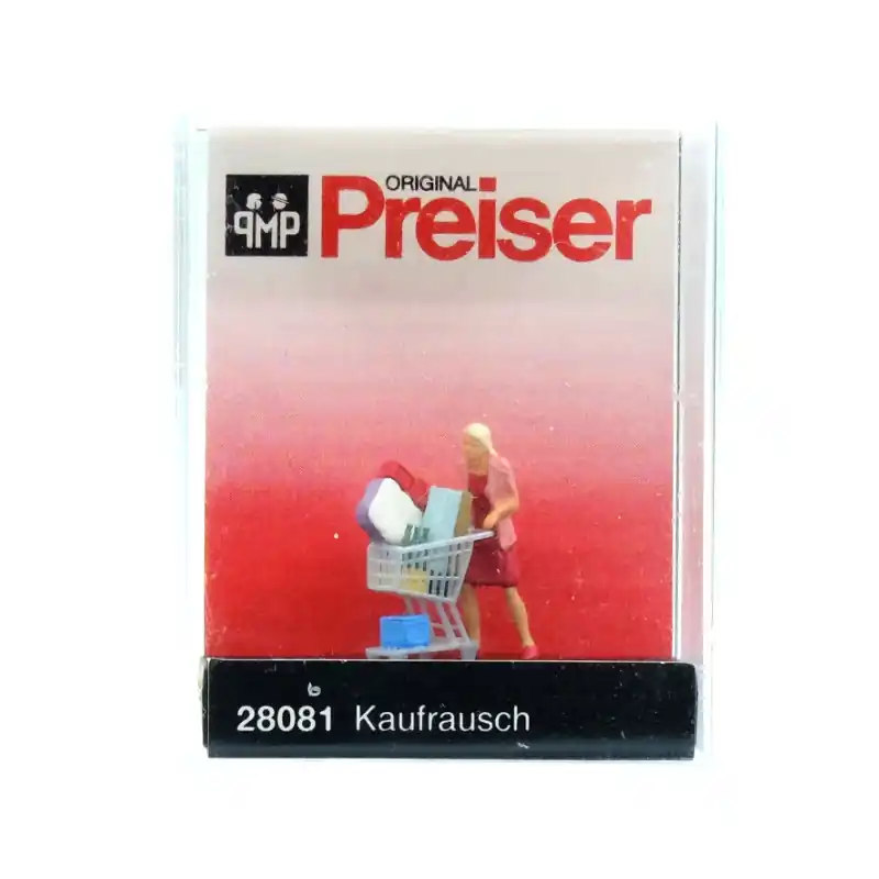 PREISER 28081 Femme Poussant Un Chariot De Courses - HO 1/87 Marque