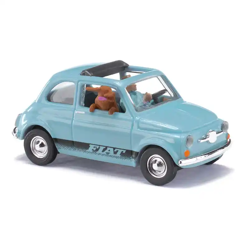 Petit Prix BUSCH 48735 Fiat 500 1965 Avec Chauffeur Et Chien - HO 1/87