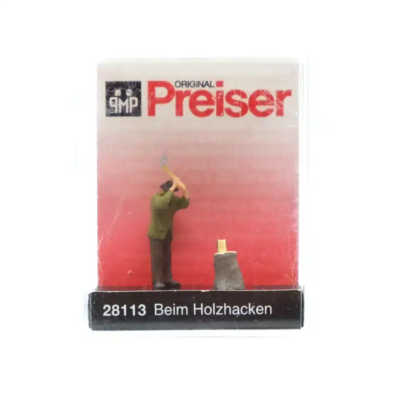PREISER 28113 Homme Coupant Du Bois Avec Une Hâche - HO 1/87 Offre Exclusive