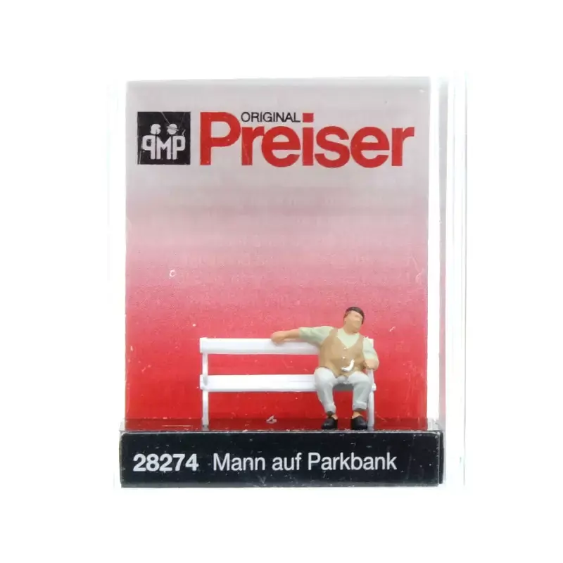 PREISER 28274 Homme Assis Sur Un Banc - HO 1/87 Pas Cher