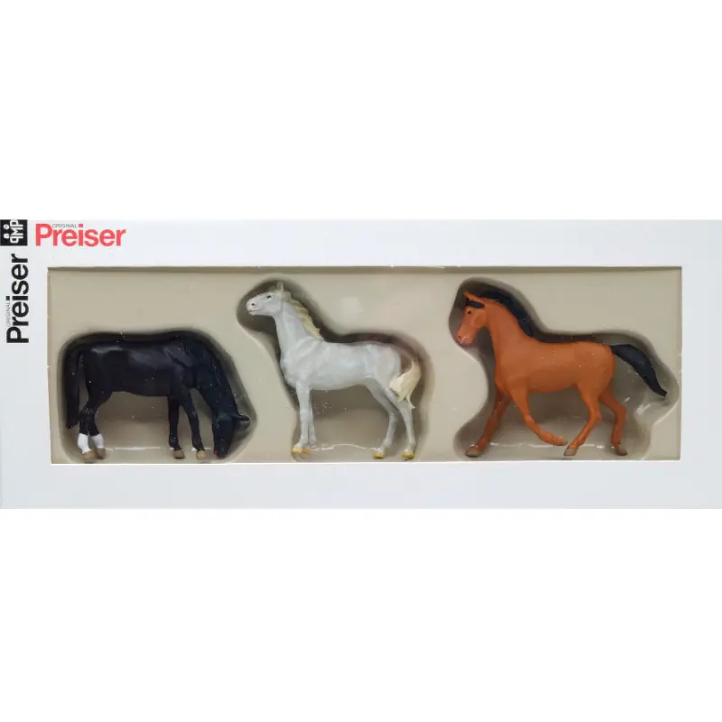 Acheter En Ligne PREISER 65323 3x Chevaux - O 1/43