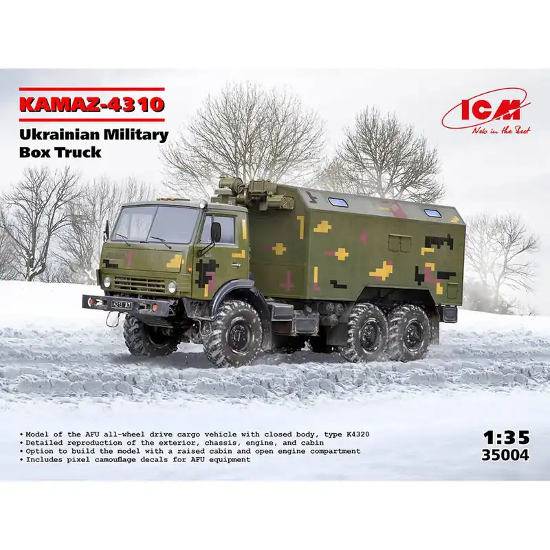 Maquette camion militaire Kamaz-4310 ukrénien - ICM Livraison Express