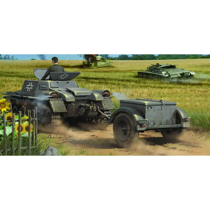 Maquette véhicule militaire Tracteur de munitions sur Panzerkampfwagen I Ausf A avec remorque de m - Hobby Boss Meilleur Choix