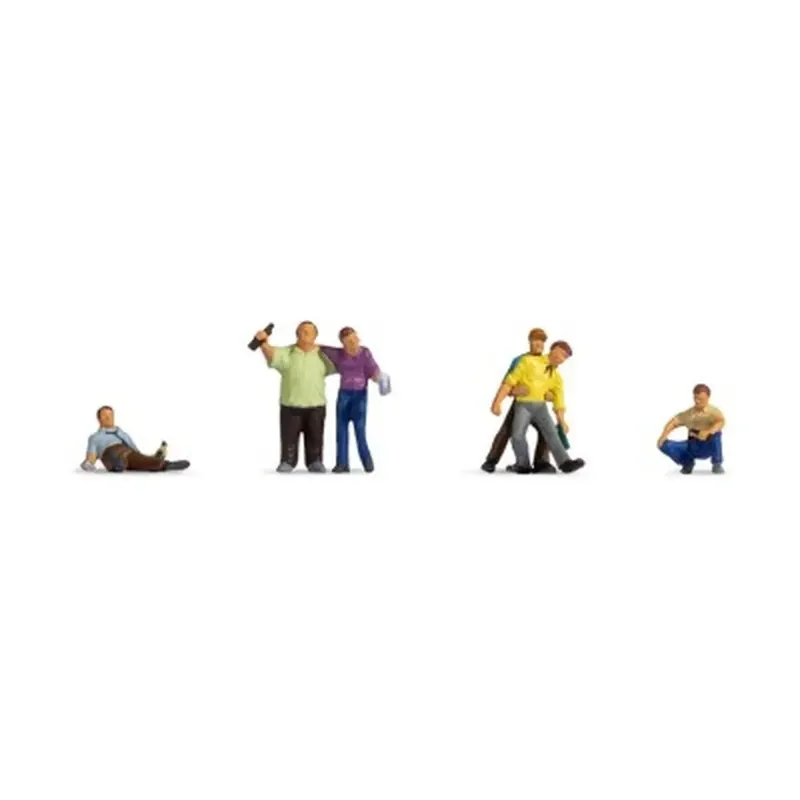 Lot de 6 personnages ivres - Figurine - NOCH 15559 - Échelle HO 1/87 Dernier Modèle