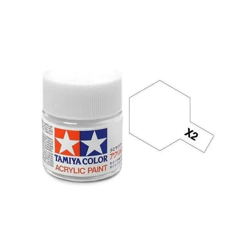 Acheter En Ligne Peinture acrylique en pot - Blanc Brillant X2 - TAMIYA 81502 - 10 mL