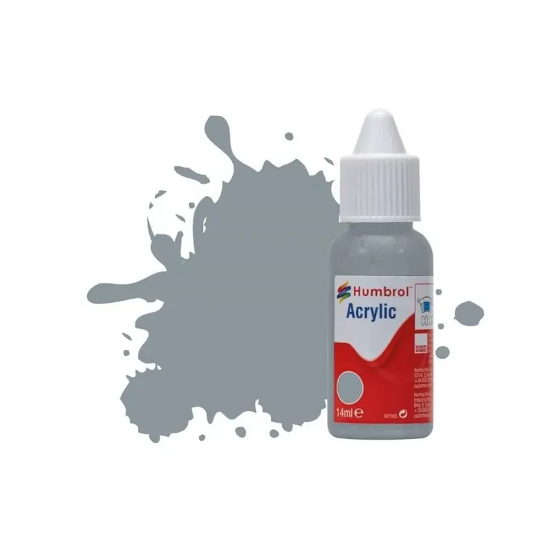 Peinture acrylique n°87- couleur gris acier MAT HUMBROL DB0087 - 14 mL Authentique