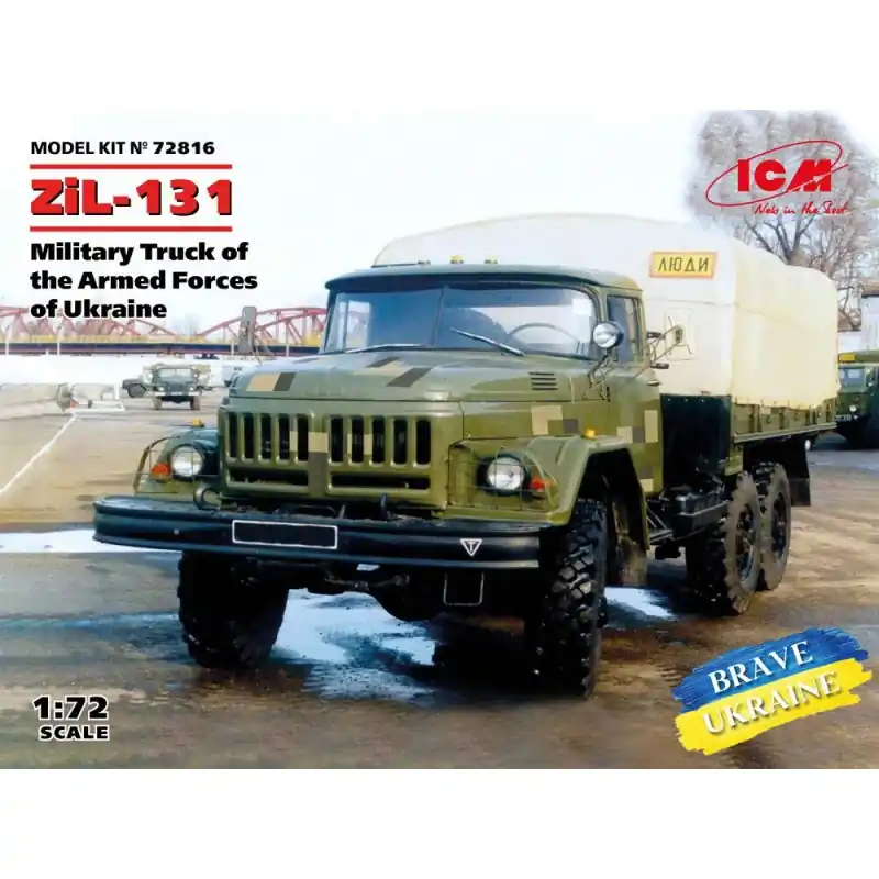 Vente Flash ICM 72816 MAQUETTE ZIL-131, MILITARY TRUCK OF THE ARMED FORCES OF UKRAINE 1/72