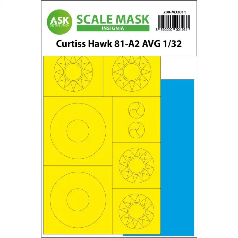 ASK ART SCALE KIT M32011 MASK CURTISS HAWK 81-A2 AVG INSIGNIA GWH 1/32 Commande En Gros