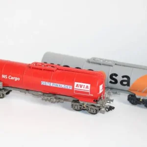 *SOLDES* - COFFRET DE WAGONS CITERNES WASCOSA ET NS CARGO SBB CFF - BOITE DEFRAICHIE Expédié Aujourd'hui
