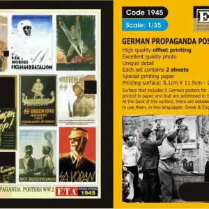 Achat Immédiat ETA DIORAMA ACCESSORIES 1945 German WWII Propaganda Posters