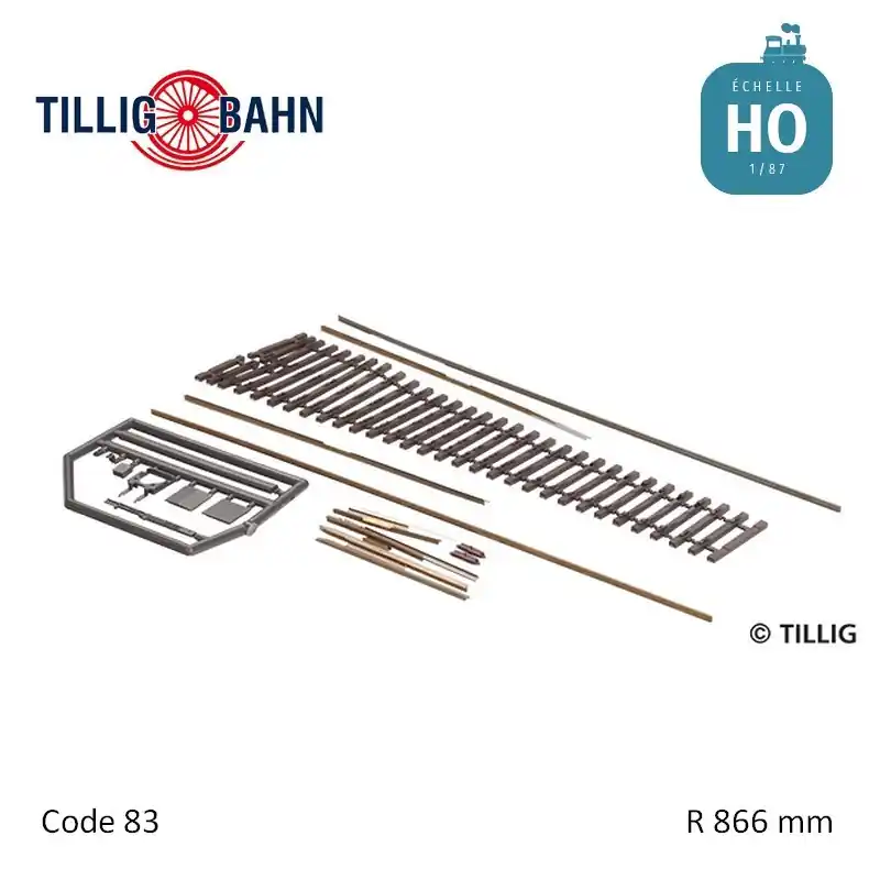 Prix Choc Aiguillage flexible Elite EW4 R866mm 11° code 83 HO Tillig 85441