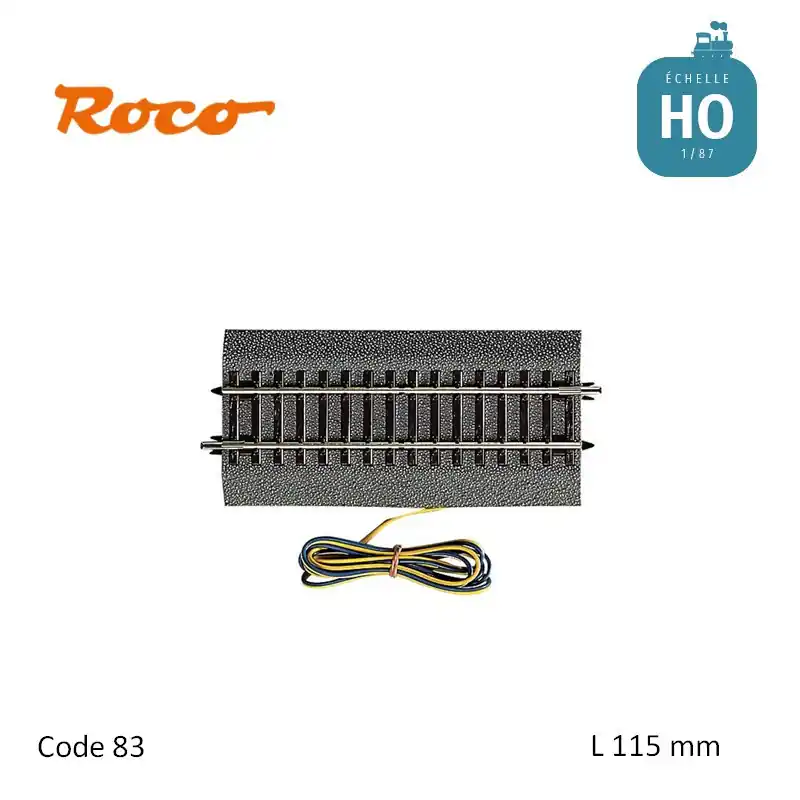 Voie de raccordement G½ 115 mm antiparasite Roco-Line ballastée Code 83 HO 42521 Prix Choc