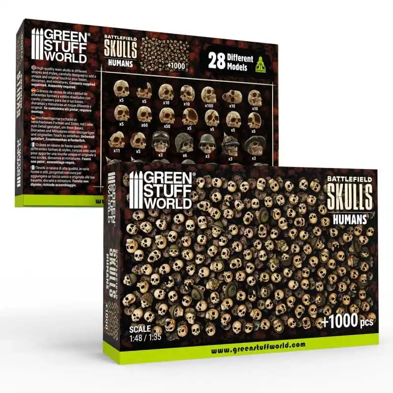 1000x Crânes Humains en résine 1 48-1 35 Offre Limitée