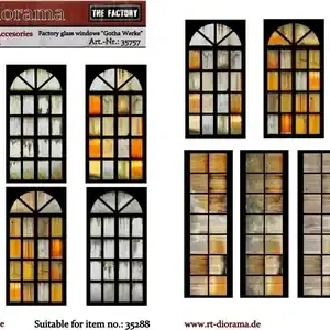 Bon Marché RT-Diorama 35757 Printed Accesories Factory Glass Windows "Gotha Werke"
