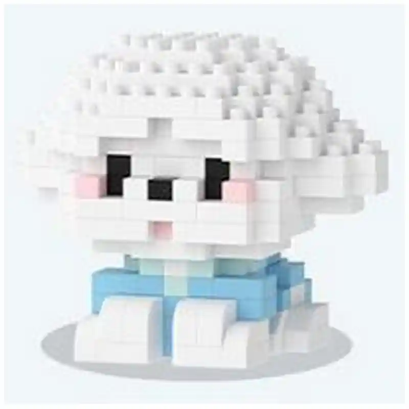 Livraison Express Mini-briques Petit Chien Blanc Frisé Bleu 6.8x5.2x5.4cm 226 pièces K215 Pet Day Mini Blocs de construction Mekansm