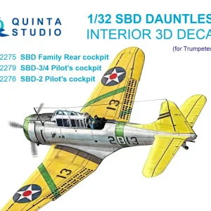 Prix Réduit NEW! Quinta Studio QD32275 SBD Dauntless Family Rear Cockpit - 3D-Printed & Coloured Interior (for Trumpeter Kits)