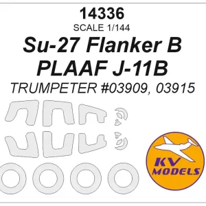 NEW! KV Models 14336 Sukhoi Su-27 Flanker B / PLAAF J-11B - Mask Set + Wheels Masks (for Trumpeter 03909 and 03915 Kits) Livraison Express