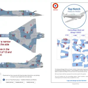 TopNotch 72-M149 Dassault Mirage 2000 C - camouflage pattern paint masks Acheter Direct