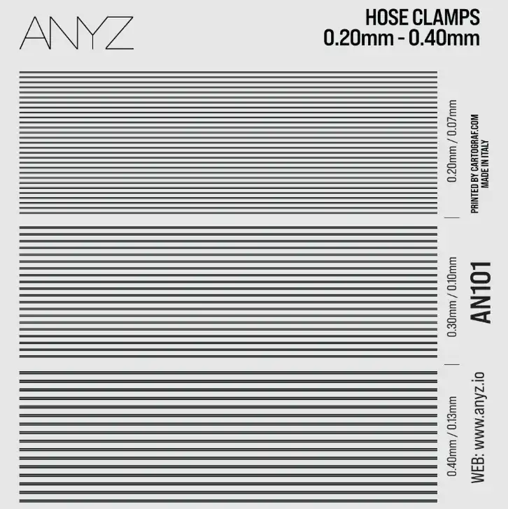 Commander Vite Anyz Model Accessories 101 Hose Clamps 0.20mm - 0.40mm
